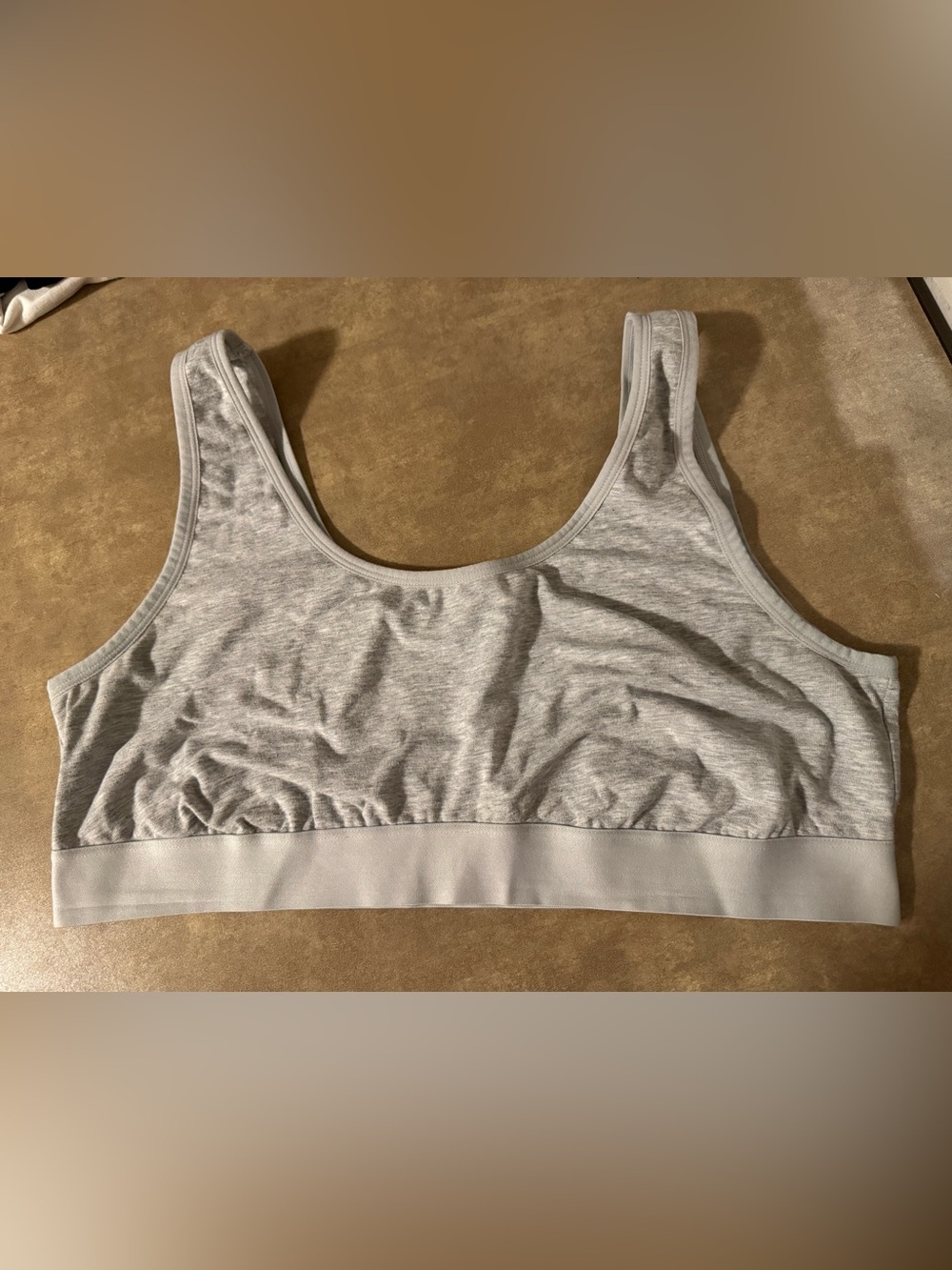 Auden Light Grey Scoop-Neck Cotton-Blend Bralette